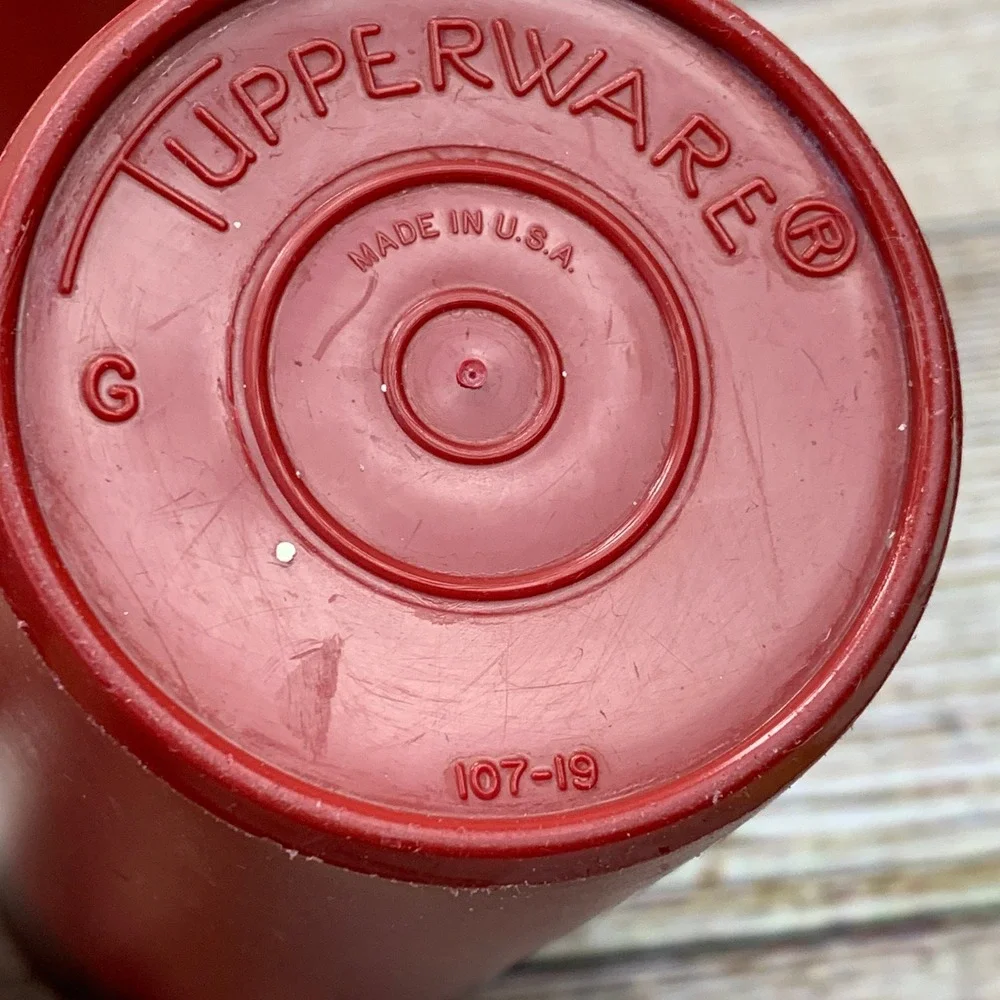 Vintage Tupperware Tumblers Set Of 3 Red‎ Cups Made In USA Retro Kitchen